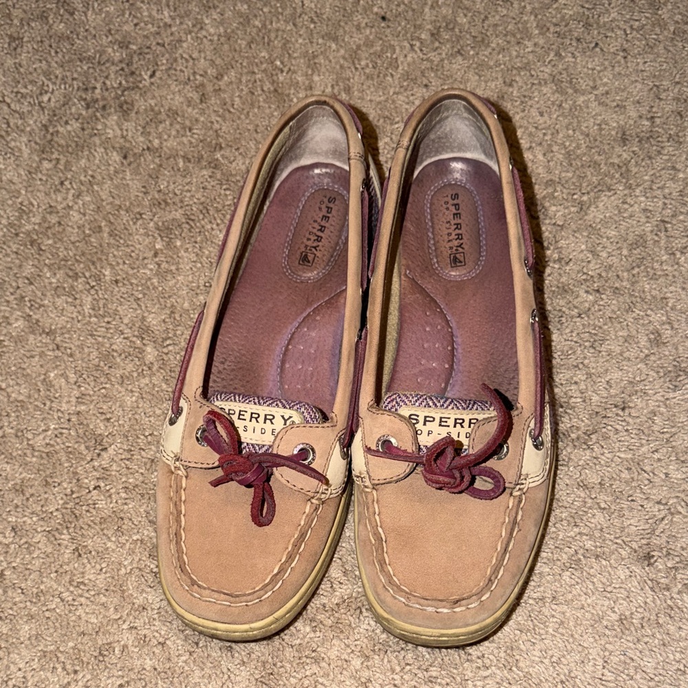 Sperry Women's Tan and Burgundy Loafers
